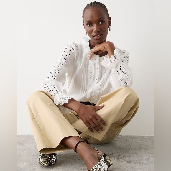 J. Crew Tops - J Crew Eyelet-trim button-up shirt
Item BQ182